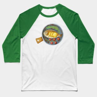 Fish Dish Watercolor Baseball T-Shirt